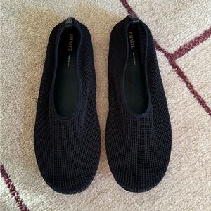 KHAITE Black Mesh Maiden Flats 37.5